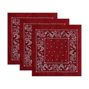 Hibaly 100% Cotton Classic Unisex Bandanas 3-Pack